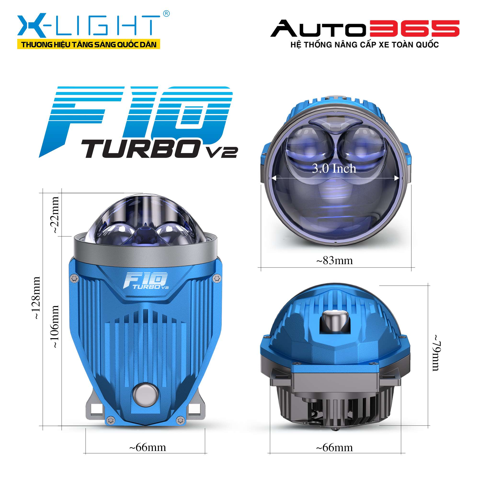 ĐÈN BI GẦM X-LIGHT F10 TURBO V2